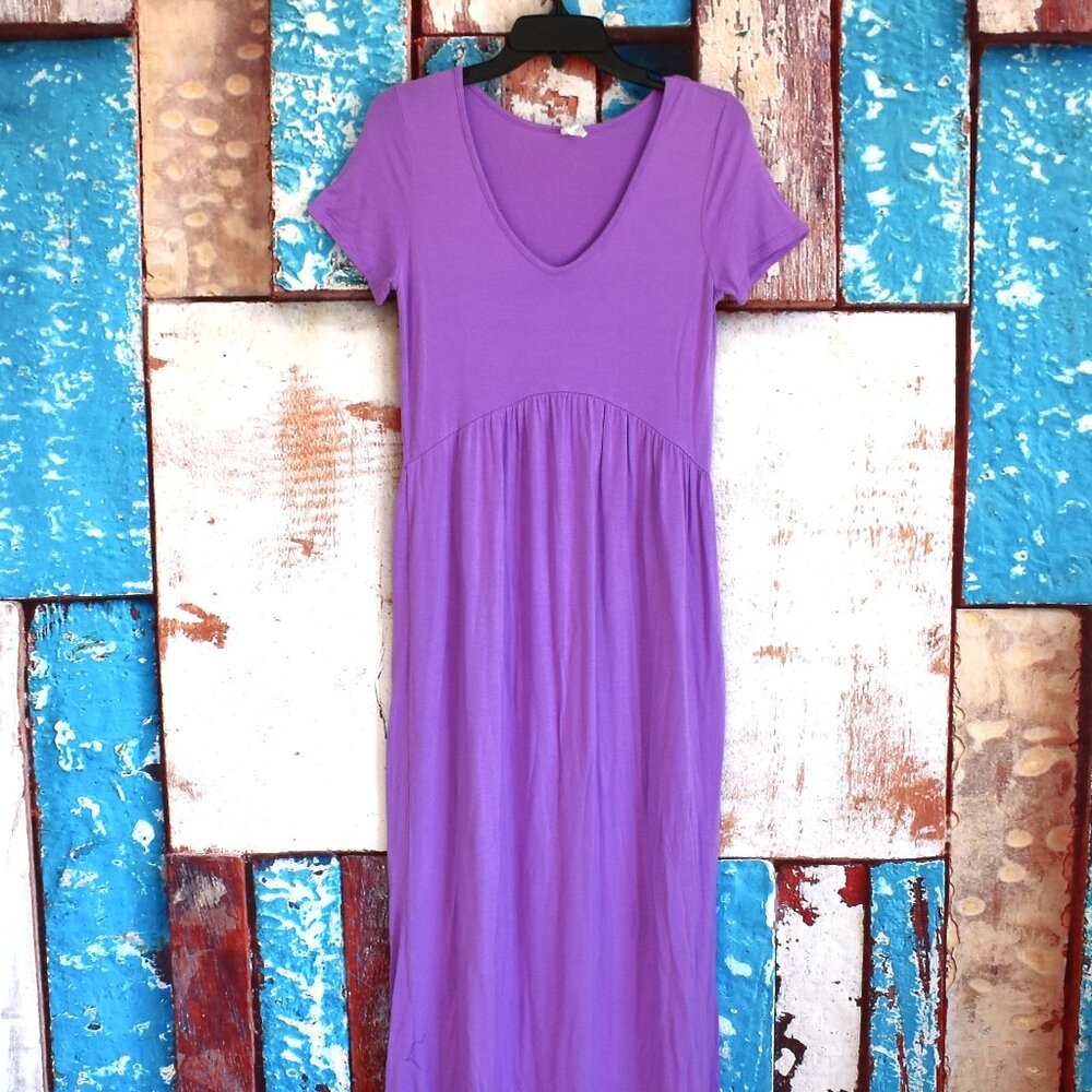 Women's 7th Ray Dress Shirt Short Sleeve Casual V-Neck SMALL Lavender